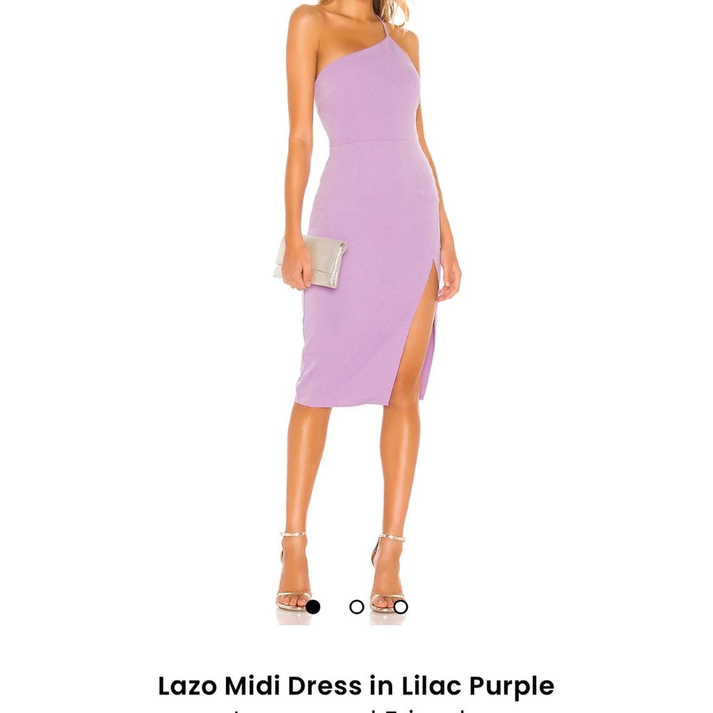One-Shoulder Midi Dress in Purple